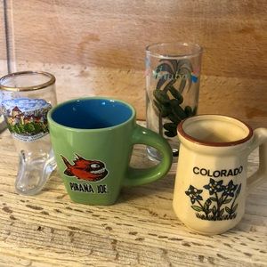 Vintage shot glasses. Lot of 4 unusual pieces.